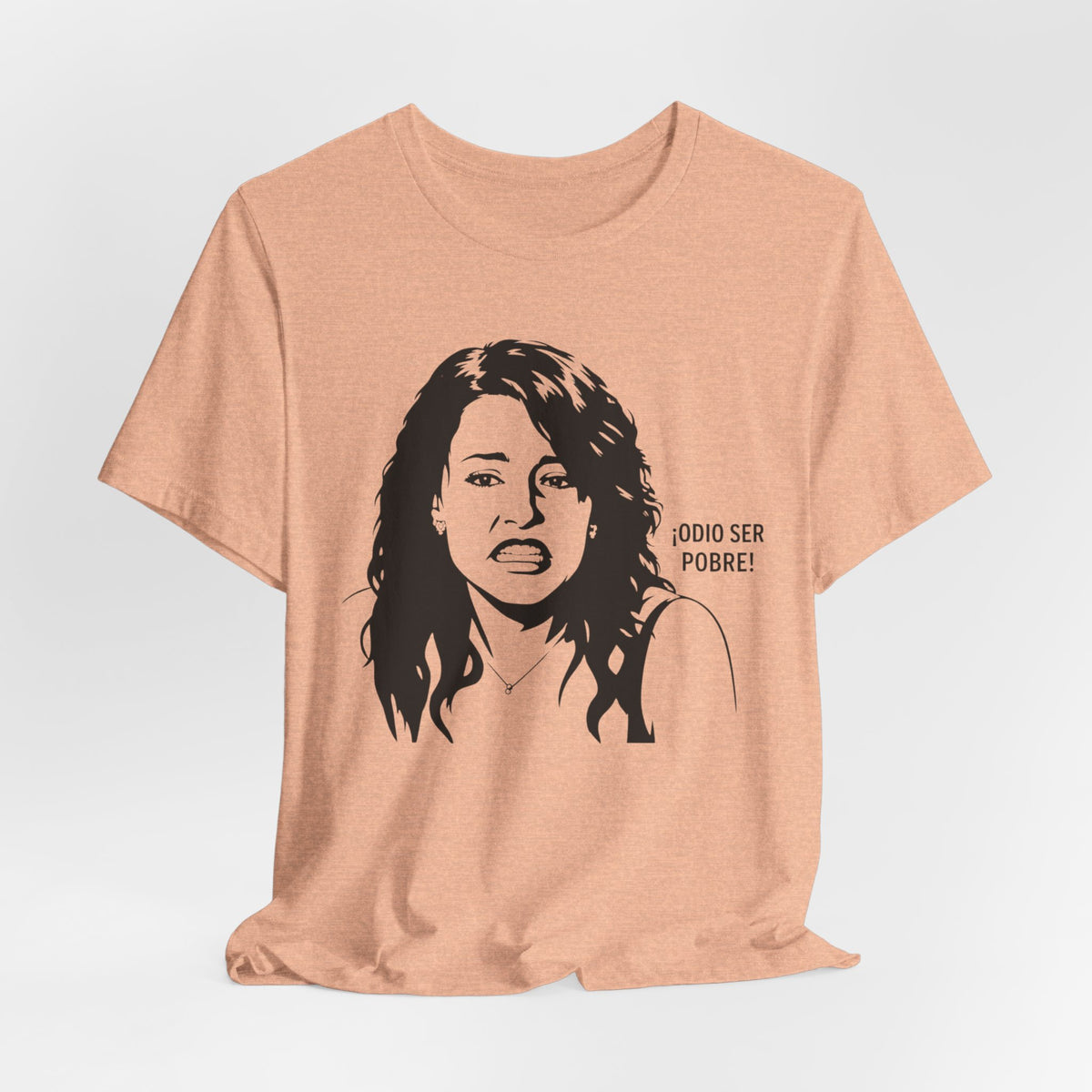 "Odio Ser Pobre" Graphic Tee — Retro Monochrome Portrait T-Shirt
