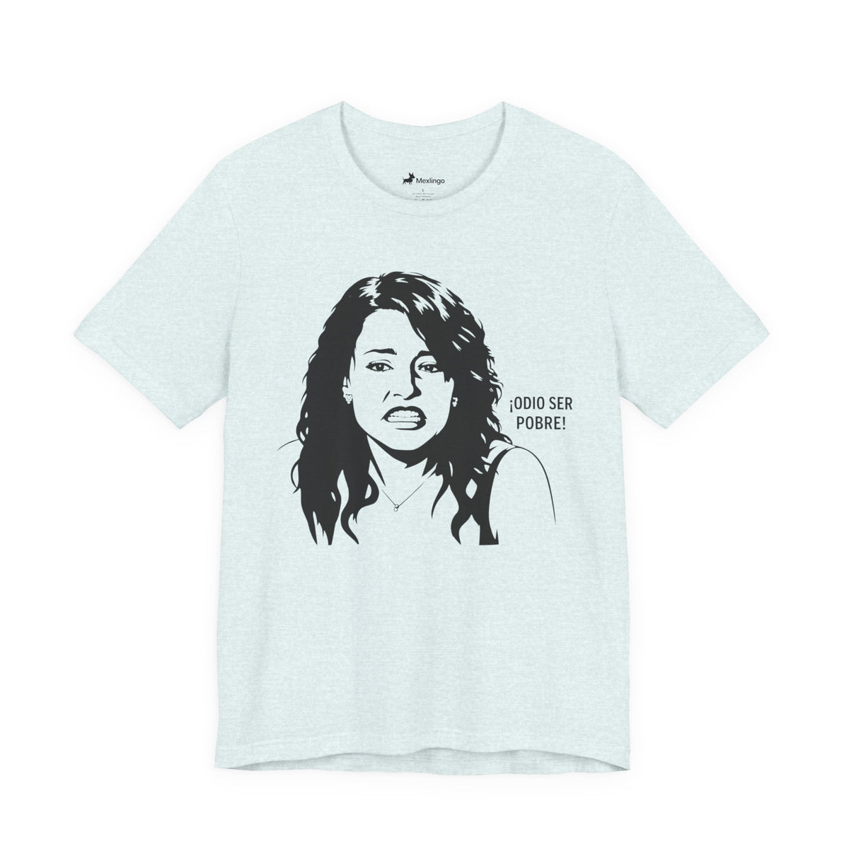 "Odio Ser Pobre" Graphic Tee — Retro Monochrome Portrait T-Shirt