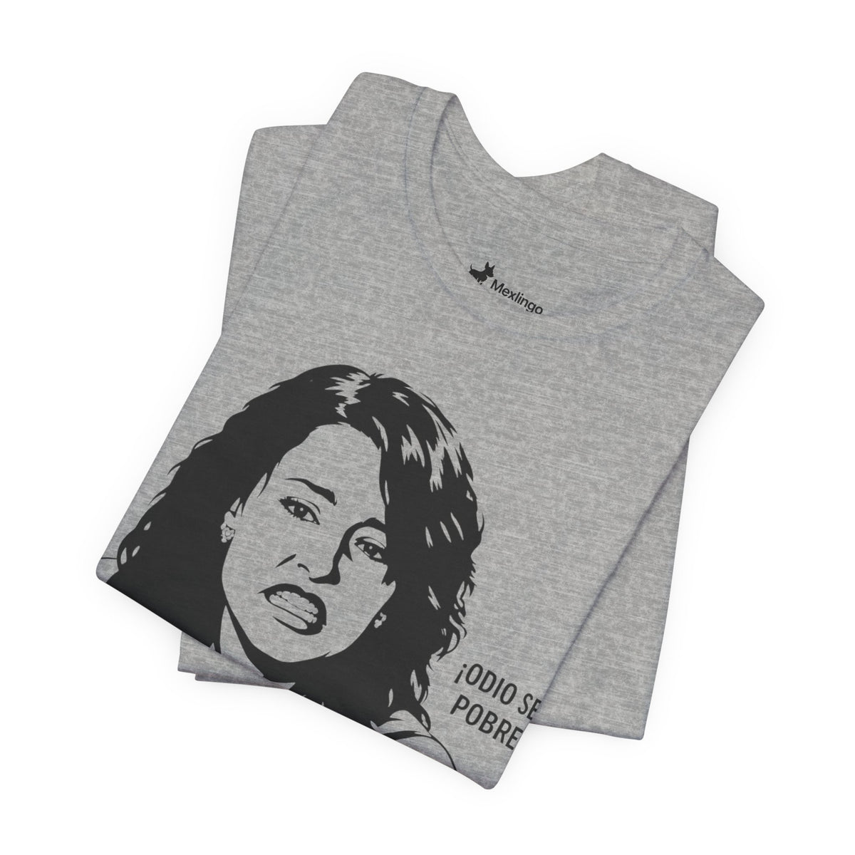 "Odio Ser Pobre" Graphic Tee — Retro Monochrome Portrait T-Shirt