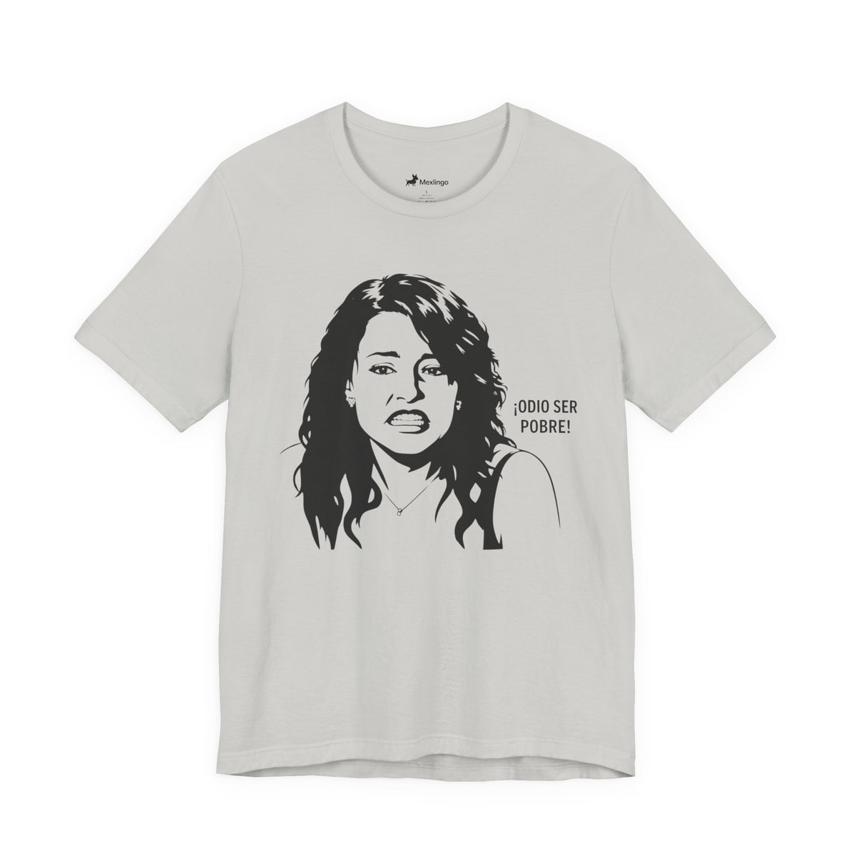 "Odio Ser Pobre" Graphic Tee — Retro Monochrome Portrait T-Shirt