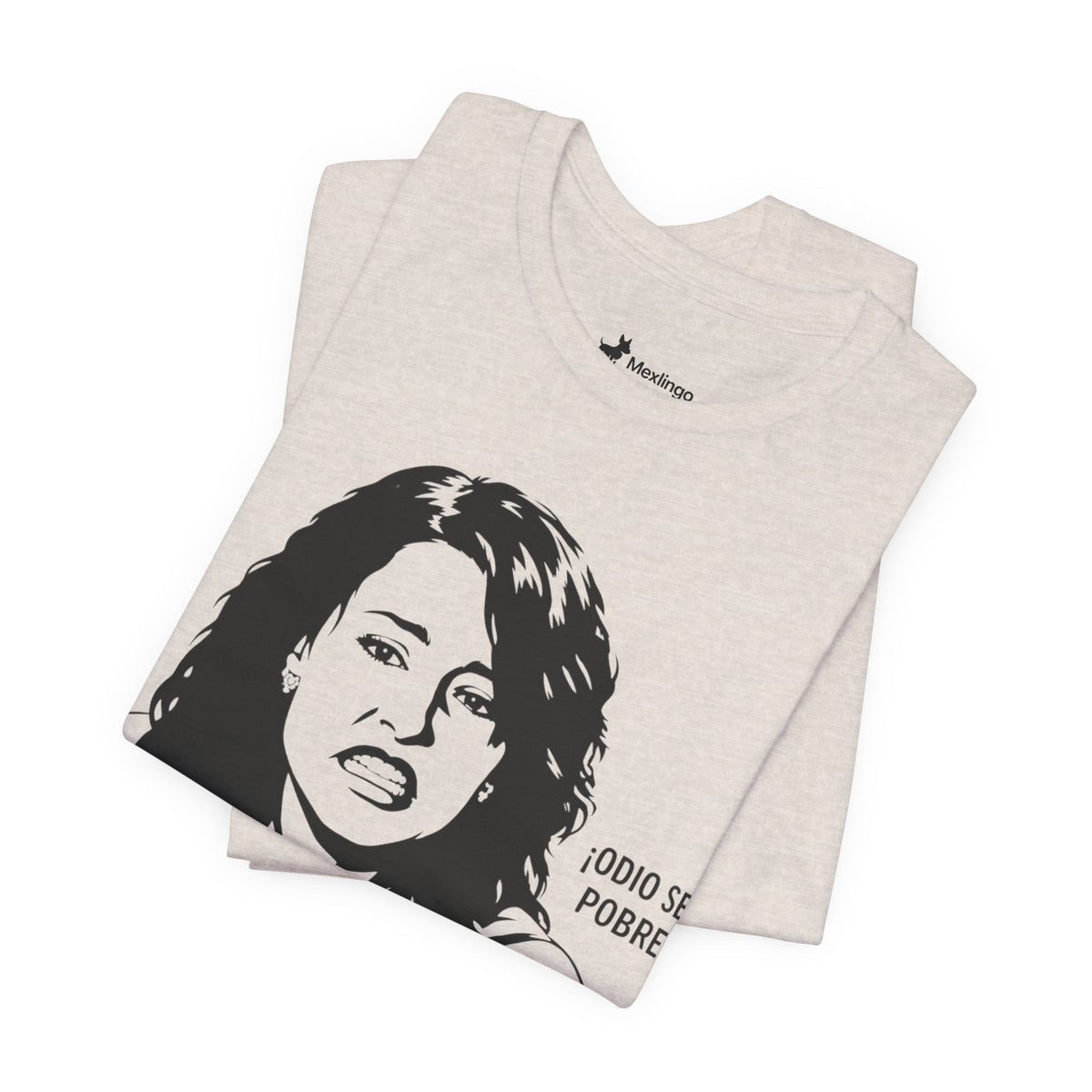 "Odio Ser Pobre" Graphic Tee — Retro Monochrome Portrait T-Shirt