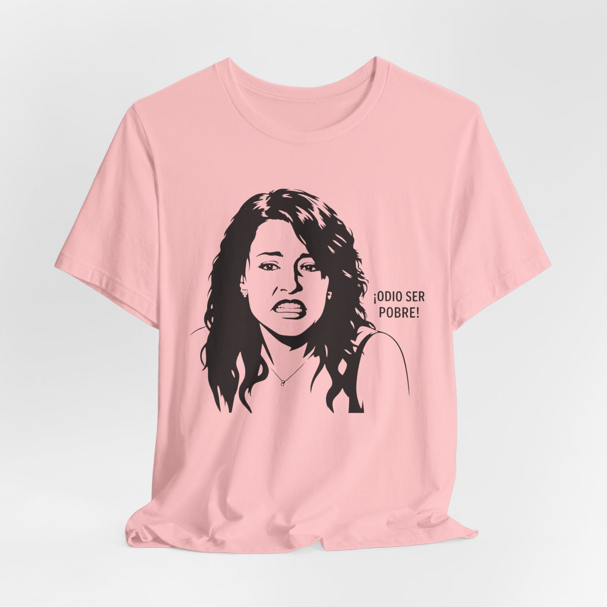 "Odio Ser Pobre" Graphic Tee — Retro Monochrome Portrait T-Shirt