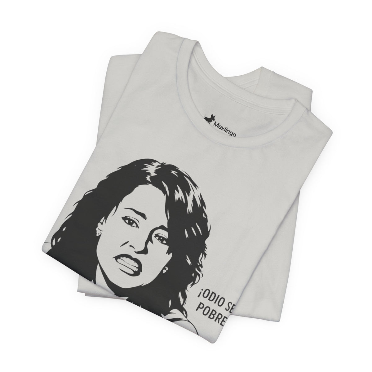 "Odio Ser Pobre" Graphic Tee — Retro Monochrome Portrait T-Shirt