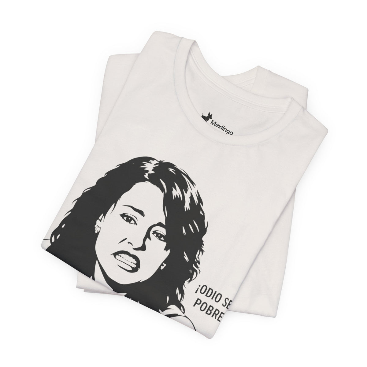 "Odio Ser Pobre" Graphic Tee — Retro Monochrome Portrait T-Shirt