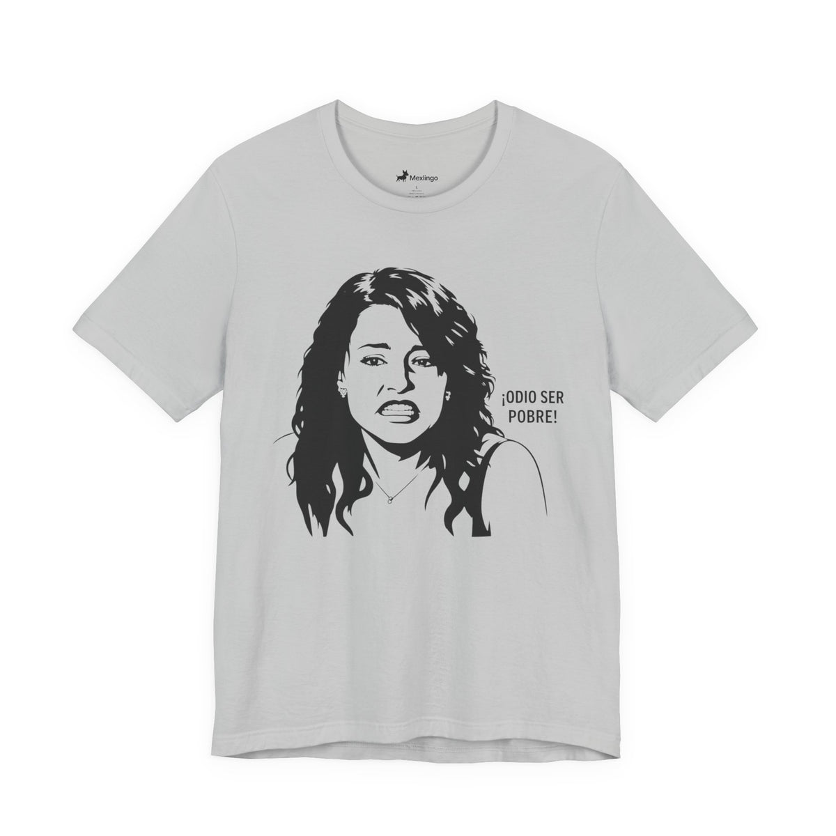 "Odio Ser Pobre" Graphic Tee — Retro Monochrome Portrait T-Shirt