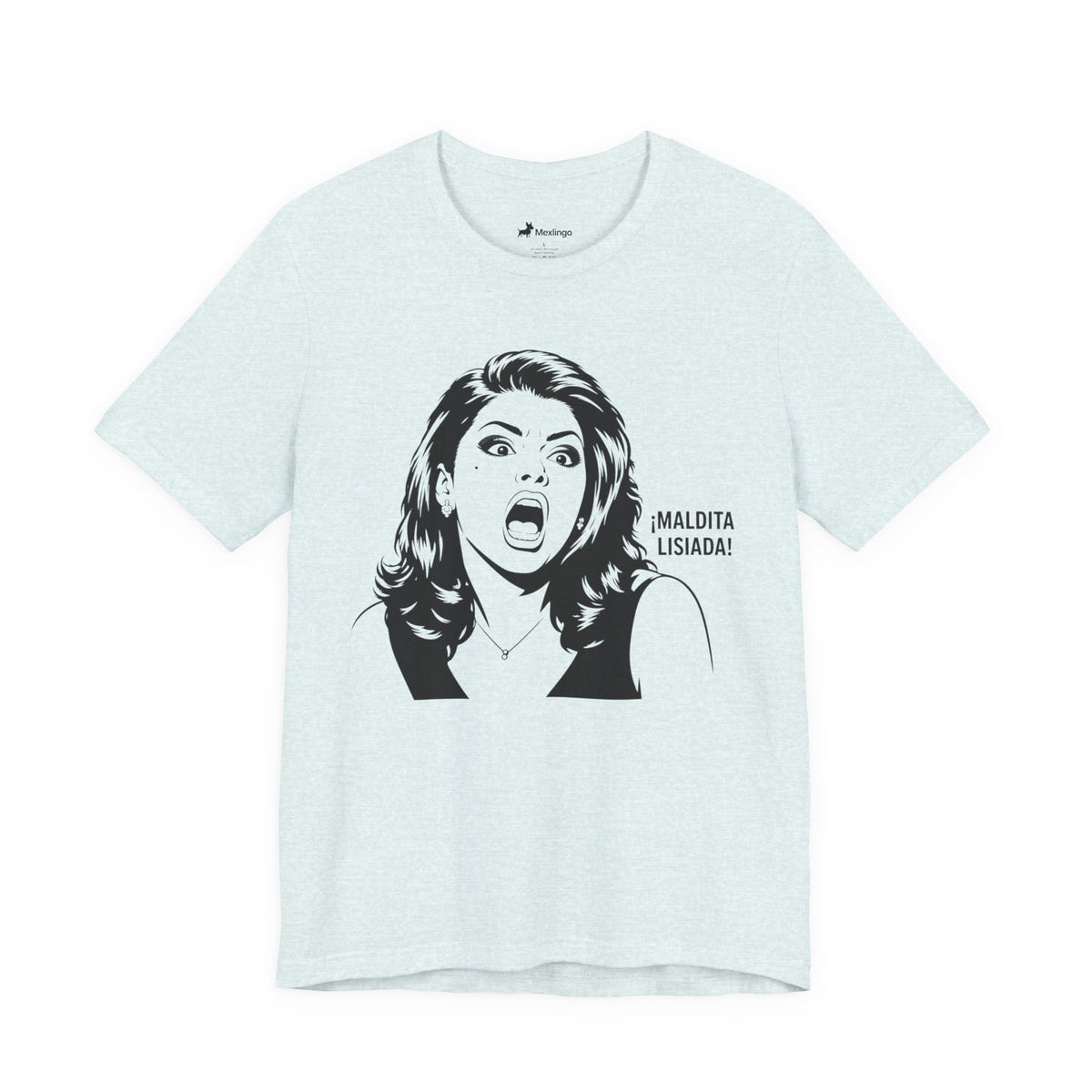 Maldita Lisiada Graphic Tee — Retro Shocked Woman Spanish Phrase T‑Shirt