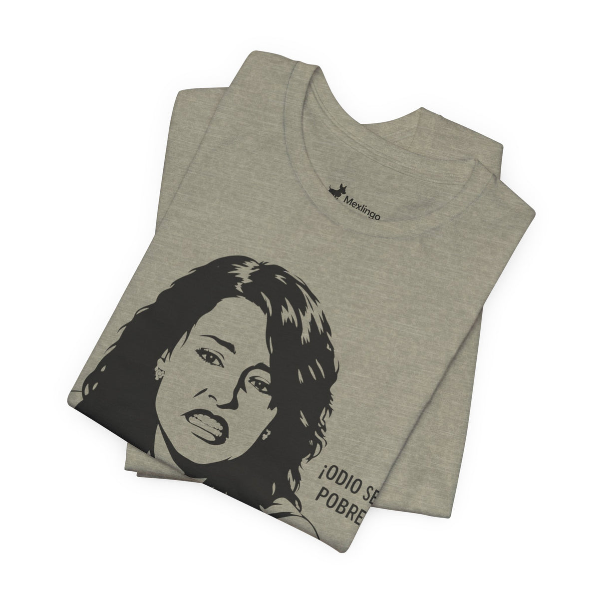 "Odio Ser Pobre" Graphic Tee — Retro Monochrome Portrait T-Shirt