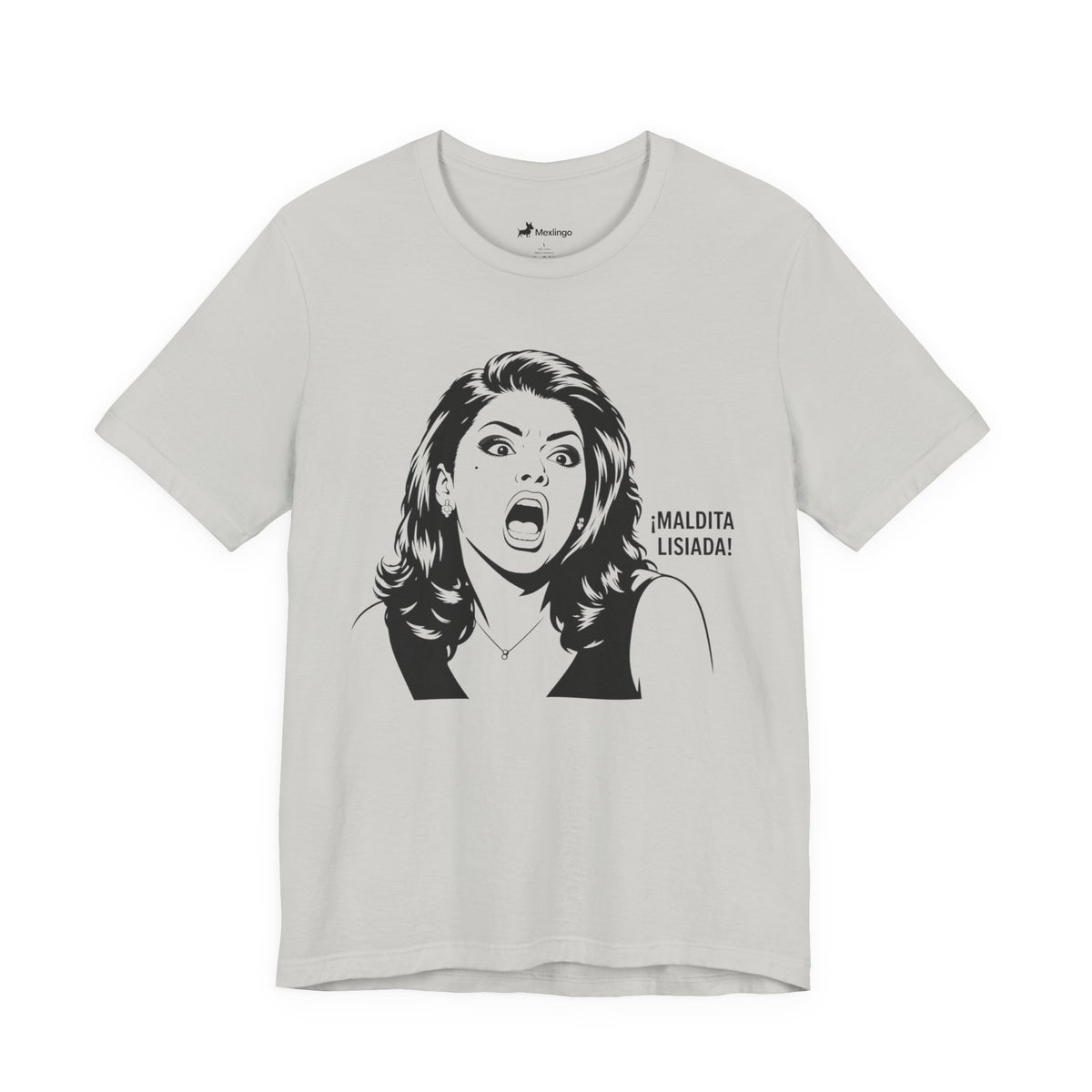 Maldita Lisiada Graphic Tee — Retro Shocked Woman Spanish Phrase T‑Shirt