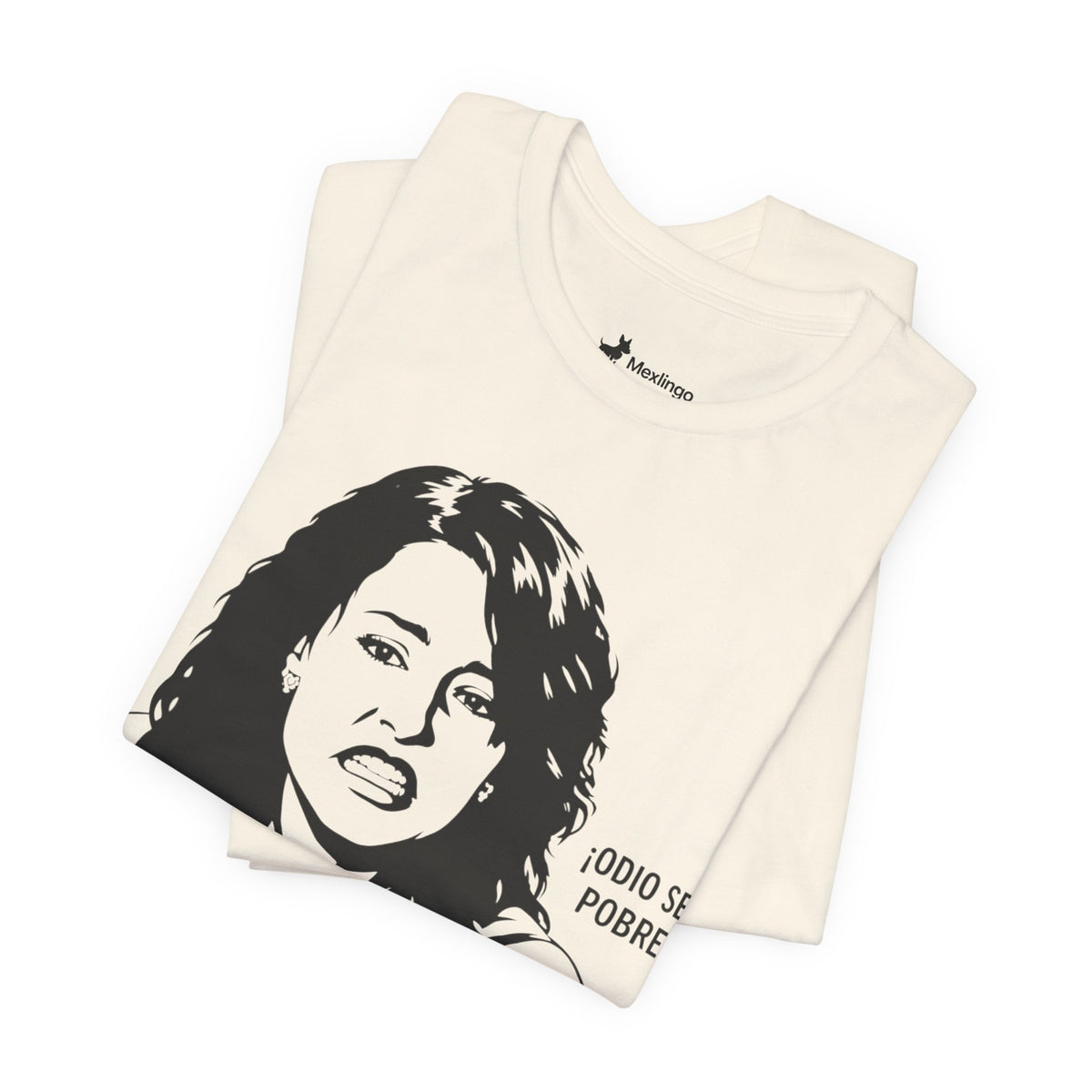 "Odio Ser Pobre" Graphic Tee — Retro Monochrome Portrait T-Shirt