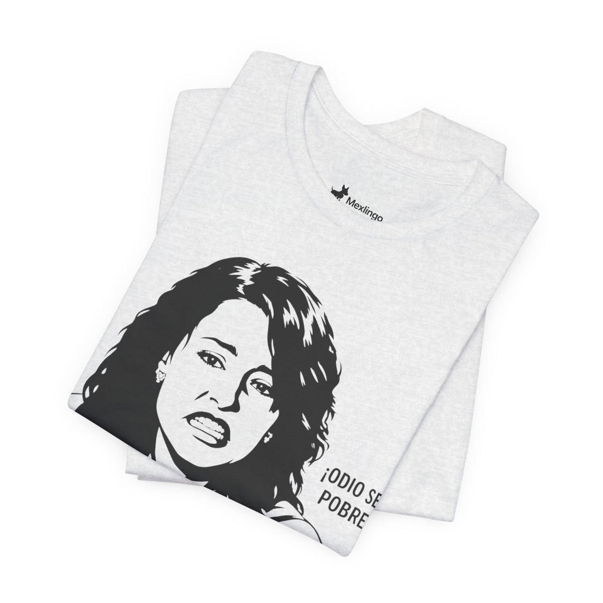 "Odio Ser Pobre" Graphic Tee — Retro Monochrome Portrait T-Shirt