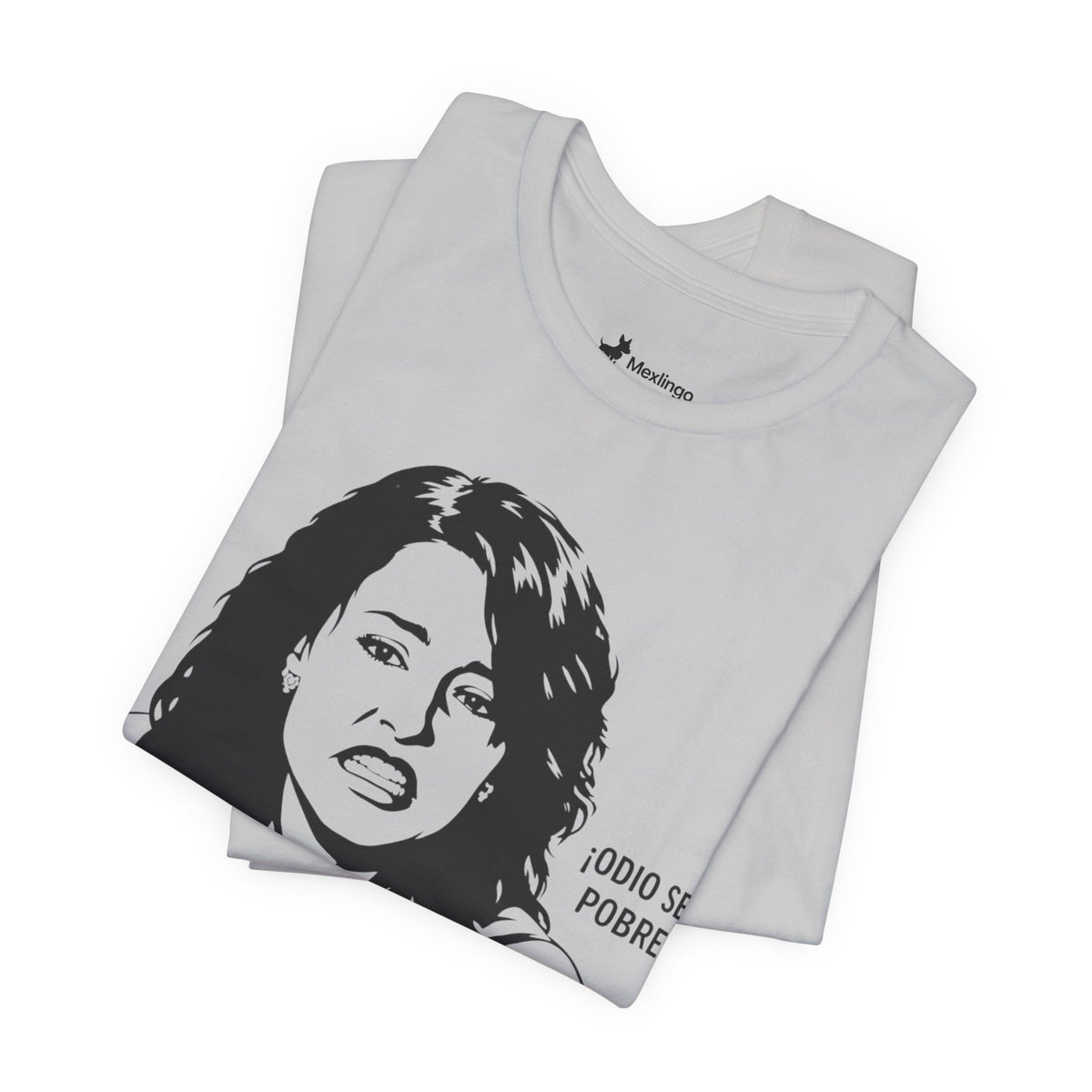 "Odio Ser Pobre" Graphic Tee — Retro Monochrome Portrait T-Shirt