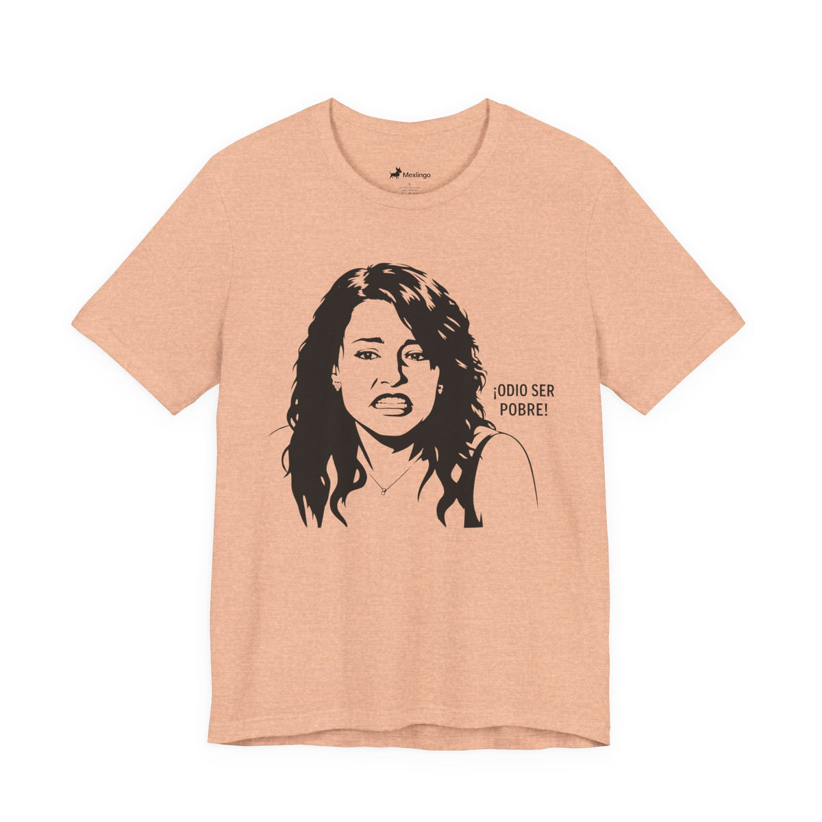 "Odio Ser Pobre" Graphic Tee — Retro Monochrome Portrait T-Shirt