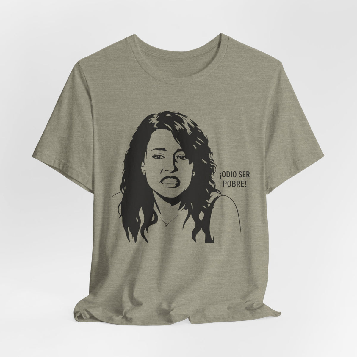 "Odio Ser Pobre" Graphic Tee — Retro Monochrome Portrait T-Shirt