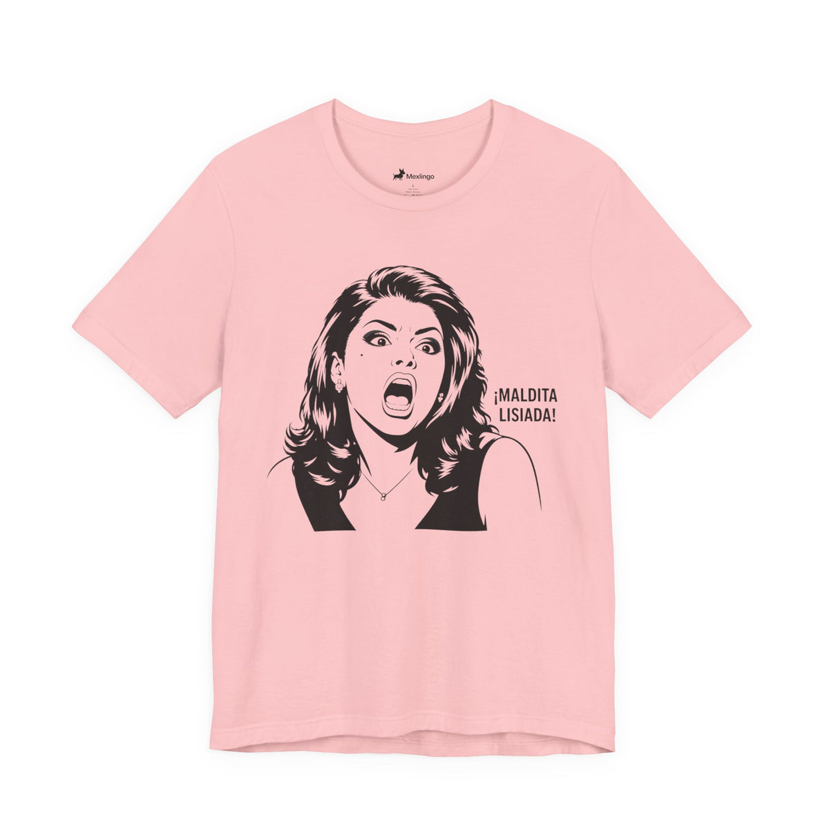 Maldita Lisiada Graphic Tee — Retro Shocked Woman Spanish Phrase T‑Shirt