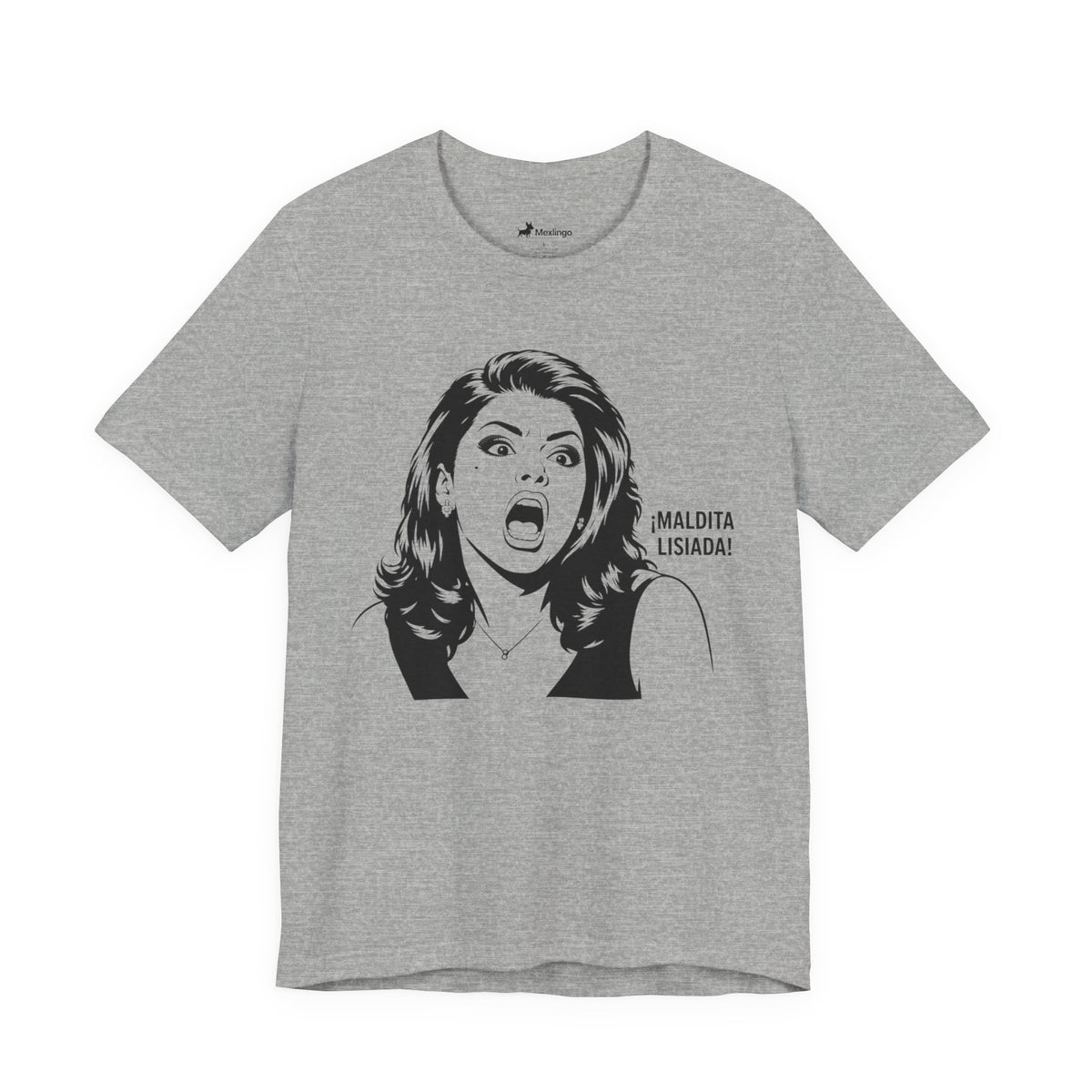 Maldita Lisiada Graphic Tee — Retro Shocked Woman Spanish Phrase T‑Shirt
