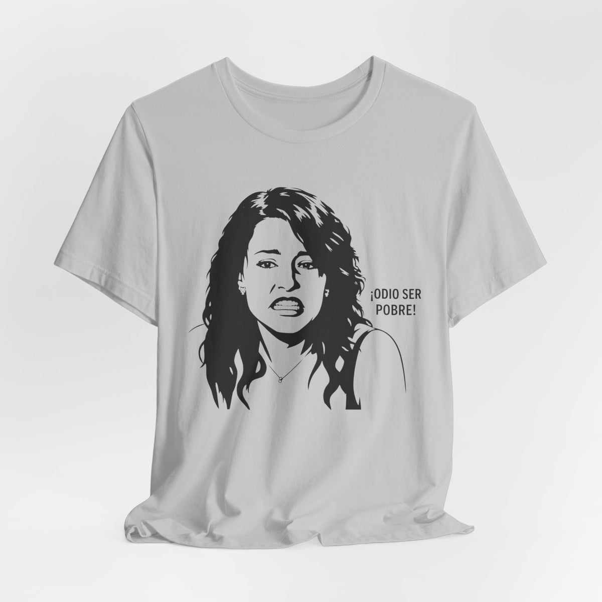 "Odio Ser Pobre" Graphic Tee — Retro Monochrome Portrait T-Shirt