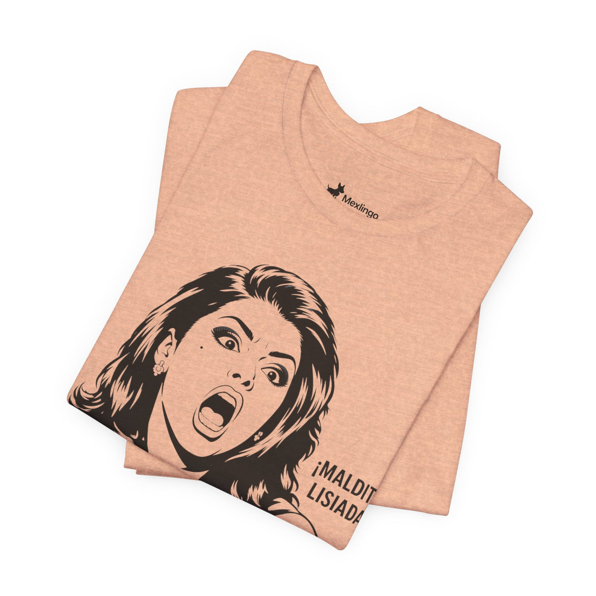 Maldita Lisiada Graphic Tee — Retro Shocked Woman Spanish Phrase T‑Shirt