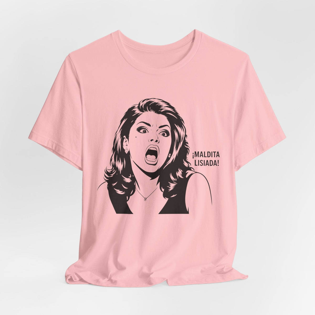 Maldita Lisiada Graphic Tee — Retro Shocked Woman Spanish Phrase T‑Shirt