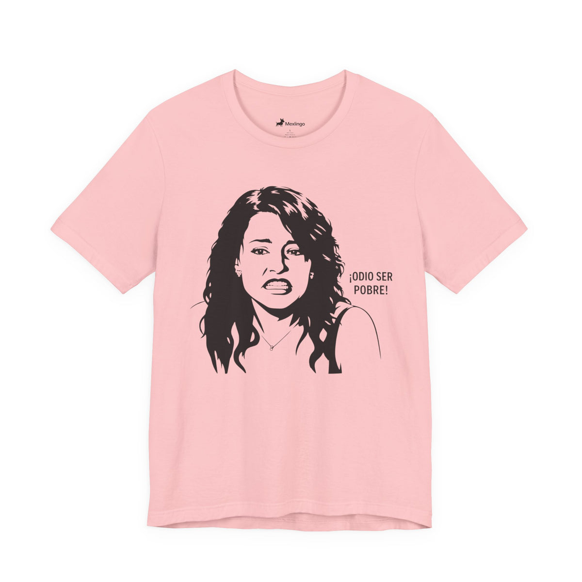 "Odio Ser Pobre" Graphic Tee — Retro Monochrome Portrait T-Shirt