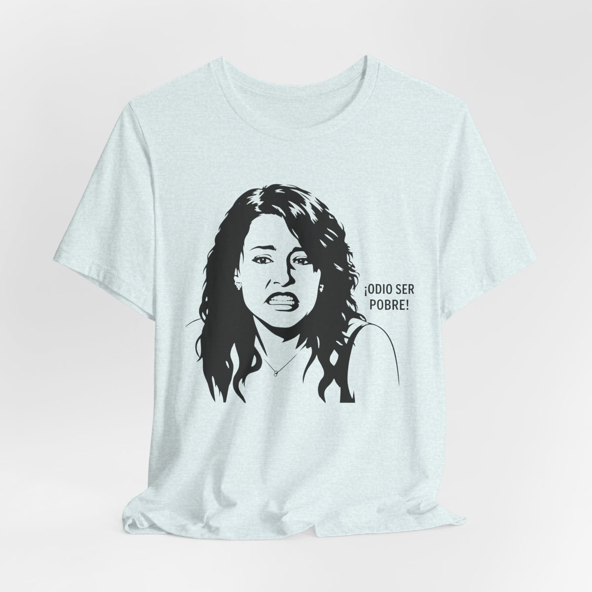 "Odio Ser Pobre" Graphic Tee — Retro Monochrome Portrait T-Shirt