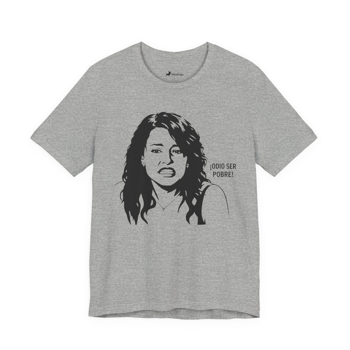 "Odio Ser Pobre" Graphic Tee — Retro Monochrome Portrait T-Shirt