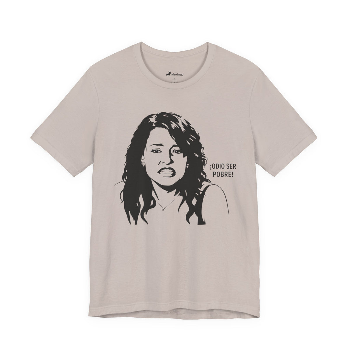 "Odio Ser Pobre" Graphic Tee — Retro Monochrome Portrait T-Shirt