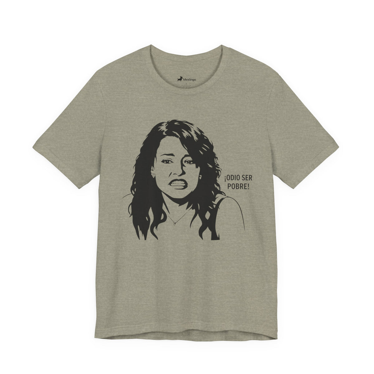 "Odio Ser Pobre" Graphic Tee — Retro Monochrome Portrait T-Shirt