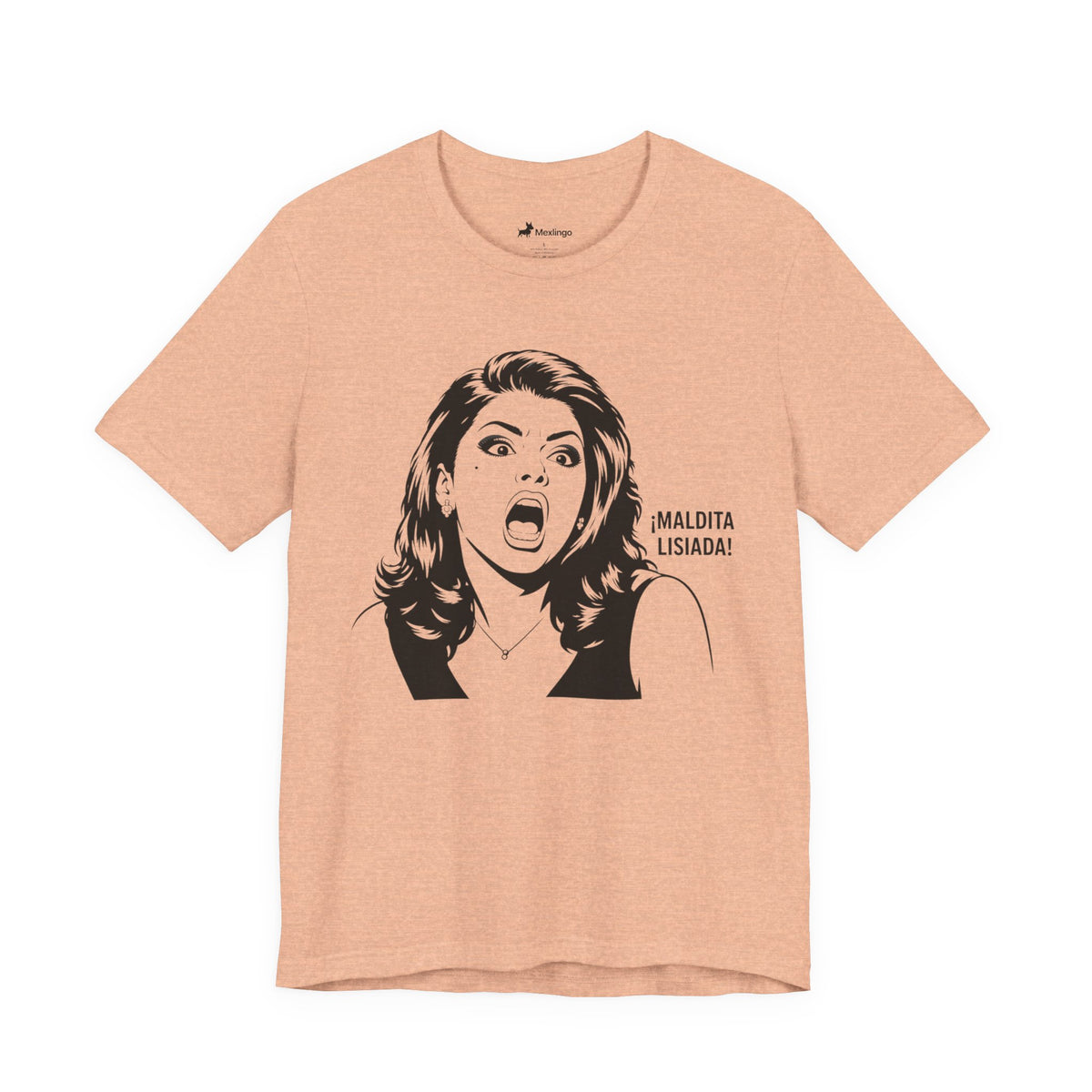 Maldita Lisiada Graphic Tee — Retro Shocked Woman Spanish Phrase T‑Shirt